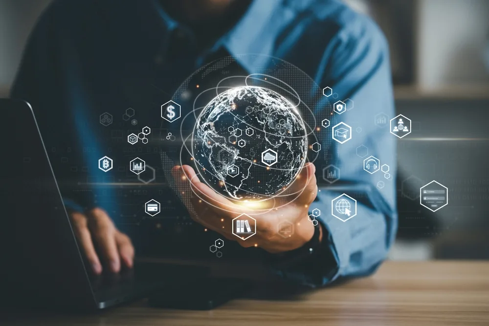 Metaverse,And,Future,Digital,Technology.businessman,Hand,Holding,Virtual,Global,Internet